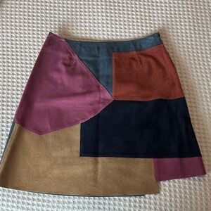 Elegant Multicolor Suede Skirt